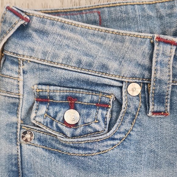 True Religion Blue Jeans with Purple Accents - Picture 7 of 11